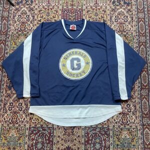 VTG 00s Generals Hockey Jersey Number 2 Navy Blue White Adult Size L Sportswear